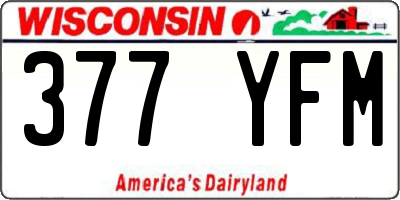 WI license plate 377YFM