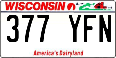 WI license plate 377YFN
