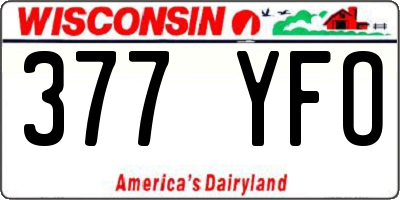 WI license plate 377YFO