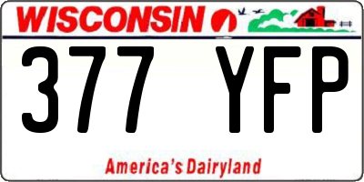 WI license plate 377YFP