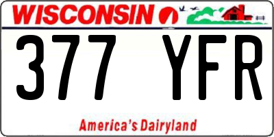 WI license plate 377YFR