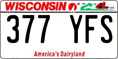 WI license plate 377YFS