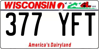 WI license plate 377YFT