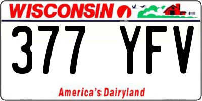 WI license plate 377YFV