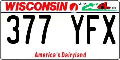 WI license plate 377YFX