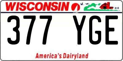 WI license plate 377YGE