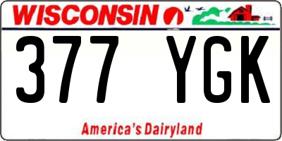WI license plate 377YGK