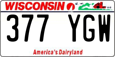 WI license plate 377YGW