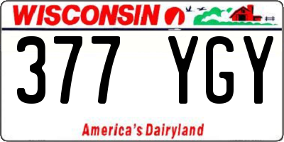 WI license plate 377YGY