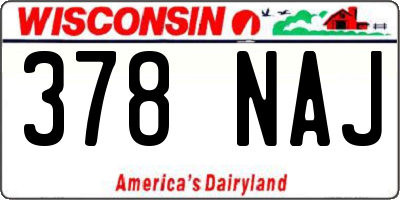 WI license plate 378NAJ