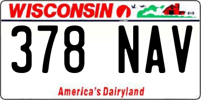 WI license plate 378NAV