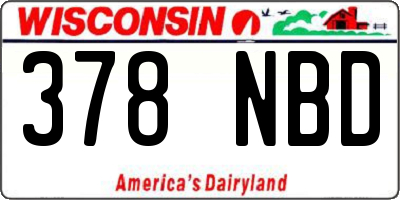 WI license plate 378NBD