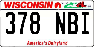 WI license plate 378NBI