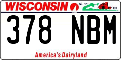 WI license plate 378NBM