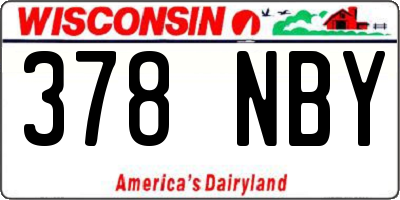 WI license plate 378NBY
