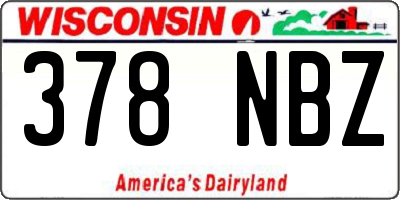 WI license plate 378NBZ