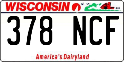 WI license plate 378NCF