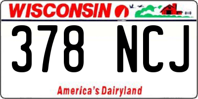 WI license plate 378NCJ