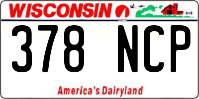 WI license plate 378NCP