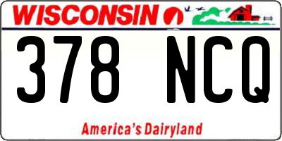 WI license plate 378NCQ