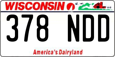 WI license plate 378NDD
