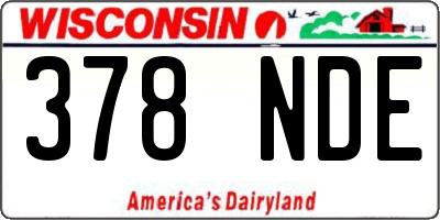 WI license plate 378NDE