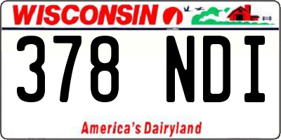 WI license plate 378NDI