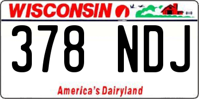 WI license plate 378NDJ