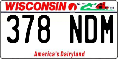 WI license plate 378NDM