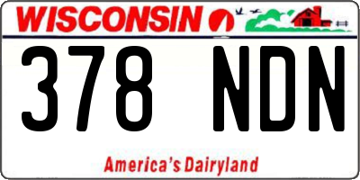 WI license plate 378NDN