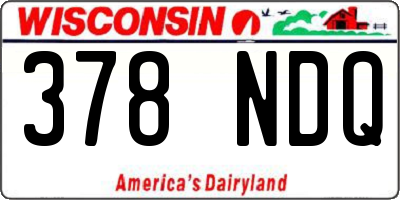 WI license plate 378NDQ
