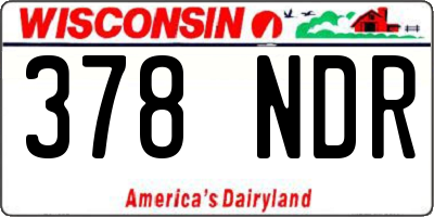 WI license plate 378NDR