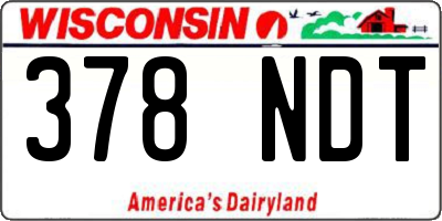 WI license plate 378NDT