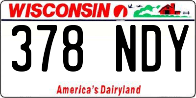 WI license plate 378NDY