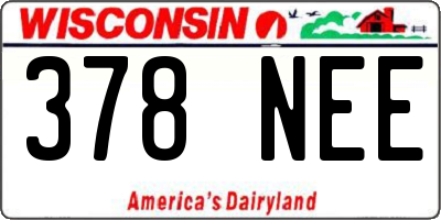 WI license plate 378NEE