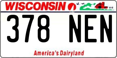 WI license plate 378NEN