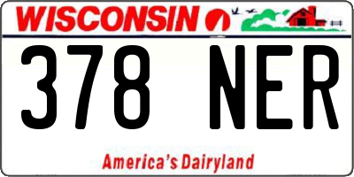 WI license plate 378NER