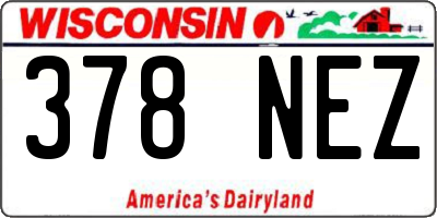 WI license plate 378NEZ