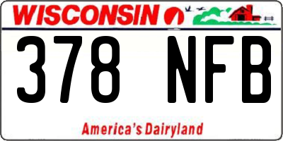 WI license plate 378NFB
