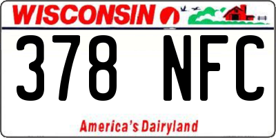 WI license plate 378NFC