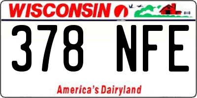 WI license plate 378NFE