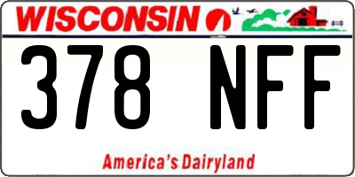 WI license plate 378NFF
