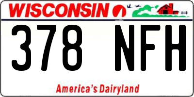 WI license plate 378NFH