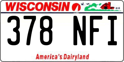 WI license plate 378NFI