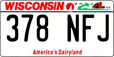 WI license plate 378NFJ