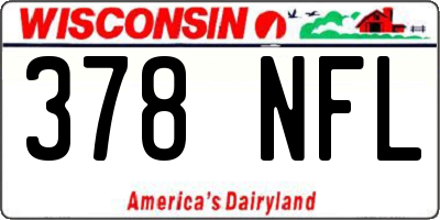WI license plate 378NFL
