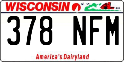 WI license plate 378NFM