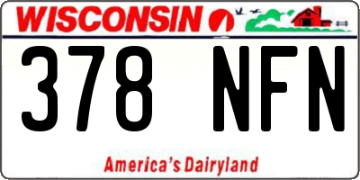 WI license plate 378NFN
