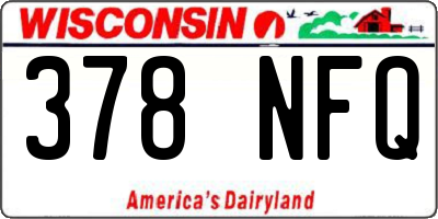 WI license plate 378NFQ