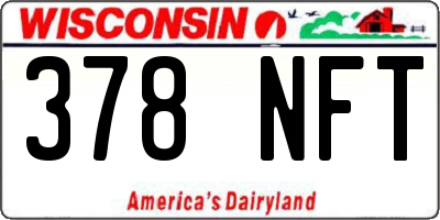 WI license plate 378NFT